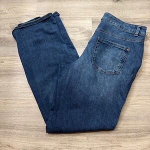 Everflex Womens High Rise Curvy Jeans Blue Medium Wash 18W X-Long Straight Leg